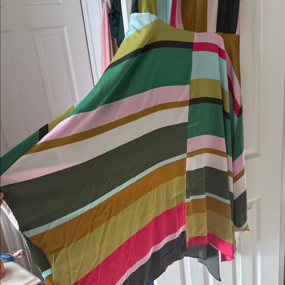 Maggy London Multicolor Striped handkerchief hem Dress NEW 18W plus XXL NWT - Picture 9 of 14